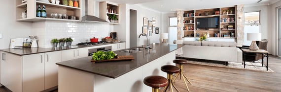 House report. Кухня. Kitchen Dining. Spacious minimalistic Room. Open Floor.